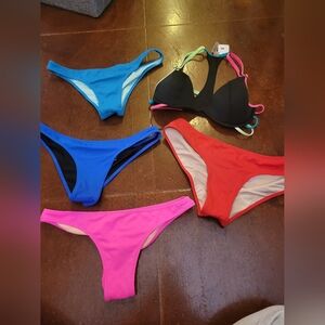 Victoria's Secret Multicolor Bikini Set - Black, Blue, Pink, Red